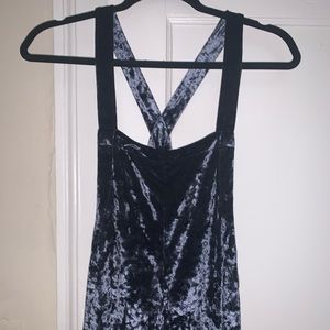 Urban Outfitters velvet navy-ish purple jumpsuit